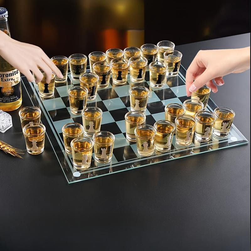 Board Games,Bar Fun Drinking Games Chess Game Set Party Favor with 32 Game Glasses Bar Entertainment Supplies, Boardgames of Tiktok