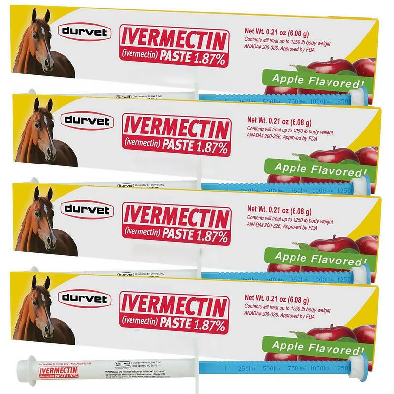 Durvet Ivermectin Paste -1.87 - 6.08 Grams 4-Pack Apple