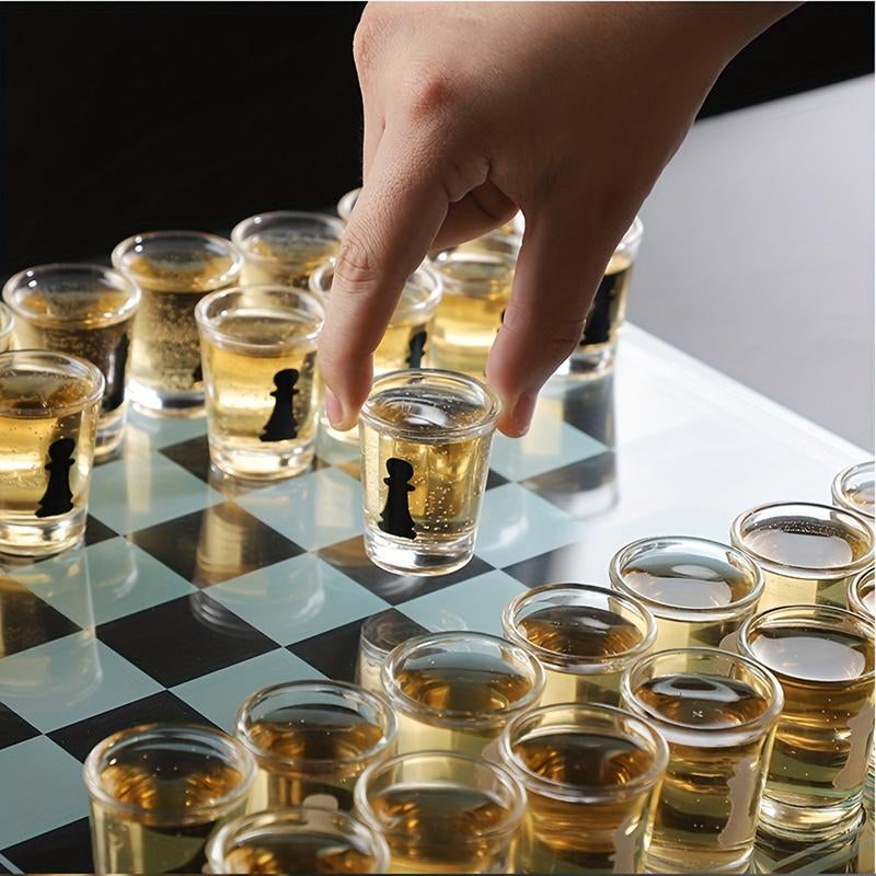 Board Games,Bar Fun Drinking Games Chess Game Set Party Favor with 32 Game Glasses Bar Entertainment Supplies, Boardgames of Tiktok
