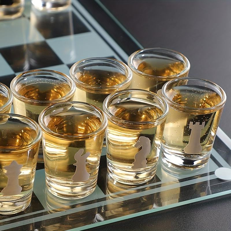 Board Games,Bar Fun Drinking Games Chess Game Set Party Favor with 32 Game Glasses Bar Entertainment Supplies, Boardgames of Tiktok