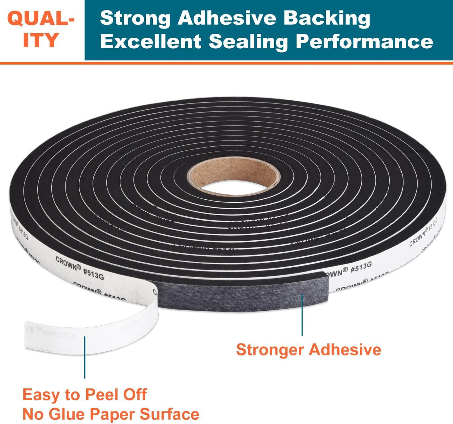 Weather Stripping Door Seal - Adhesive Foam Tape for Soundproofing and Weatherproofing