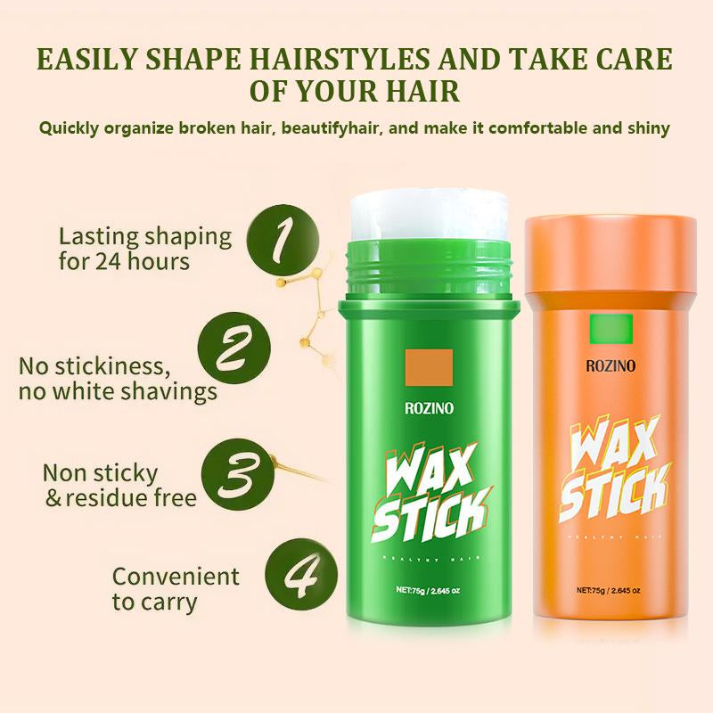 ROZINO Hair Wax Stick - Maximum Hold 75G Lightweight Non-Greasy Formula for Trendy Styling & Nourishing Haircare Essential