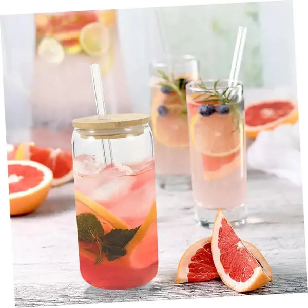 Transparent Glass Cup With Lid And Straw 500ml Multi Function Drinkware For Milk Tea Juice Coffee And Tea