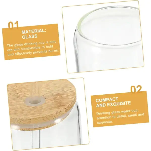 Transparent Glass Cup With Lid And Straw 500ml Multi Function Drinkware For Milk Tea Juice Coffee And Tea