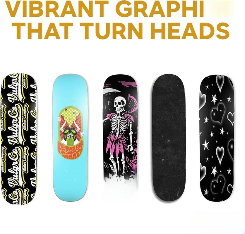 Vulgrco Custom Personalize Your Own Skateboard 31" X 8" Customized Upload Your Own Image Wall Art Skateable