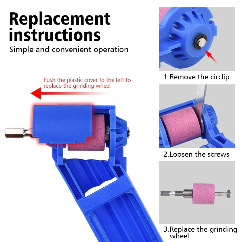 Drill Bit Sharpener 2-12.5Mm Portable Corundum Grinding Wheel Drill Sharpener Grinder Drill Bit Powered Tool Parts
