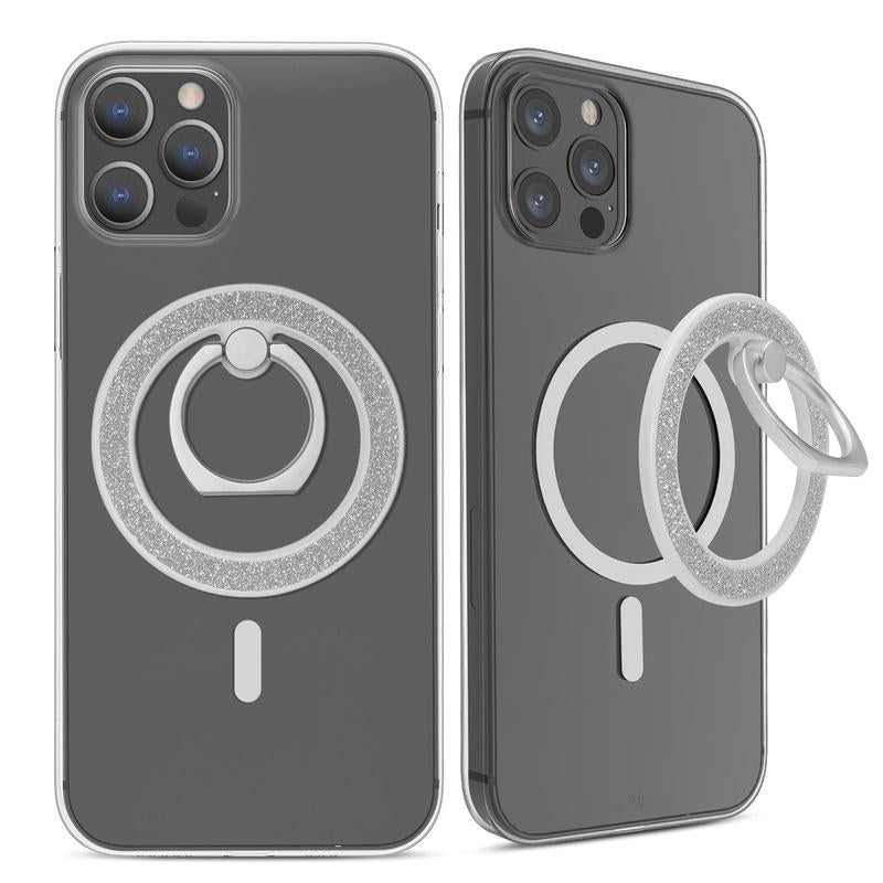 Phone Grip- Magsafe Silver Glitter