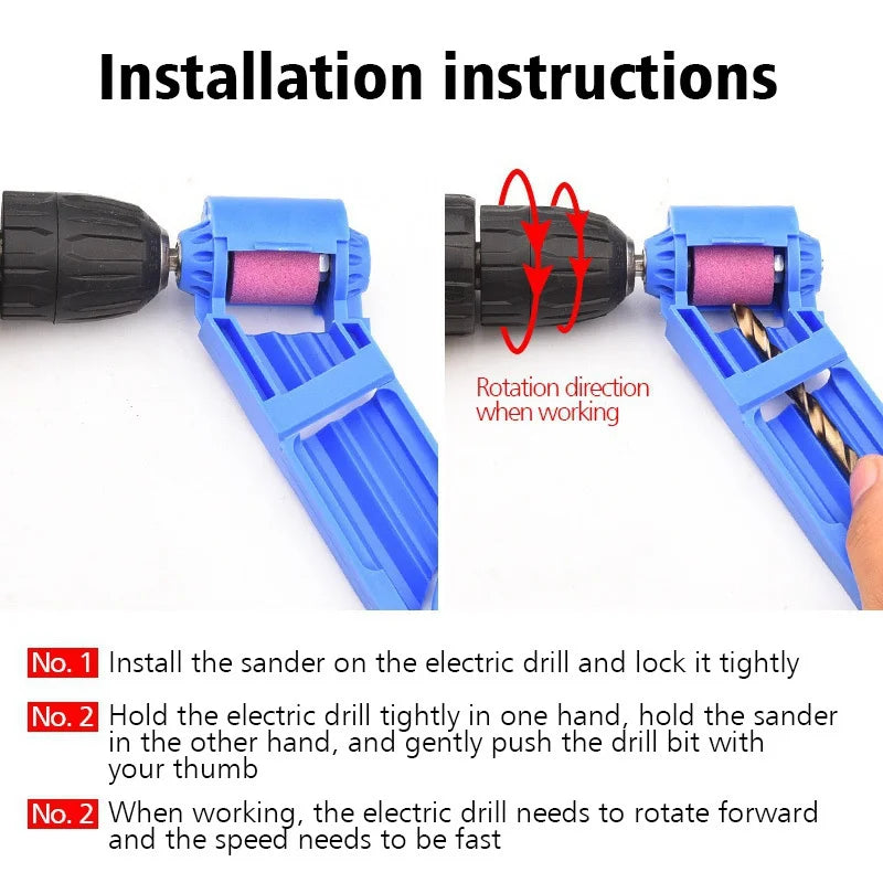 Drill Bit Sharpener 2-12.5Mm Portable Corundum Grinding Wheel Drill Sharpener Grinder Drill Bit Powered Tool Parts
