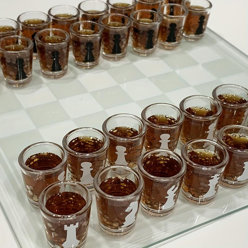 Board Games,Bar Fun Drinking Games Chess Game Set Party Favor with 32 Game Glasses Bar Entertainment Supplies, Boardgames of Tiktok
