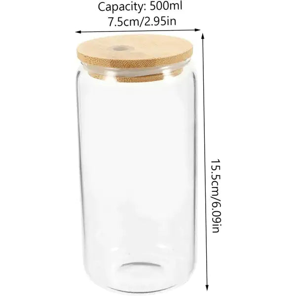 Transparent Glass Cup With Lid And Straw 500ml Multi Function Drinkware For Milk Tea Juice Coffee And Tea