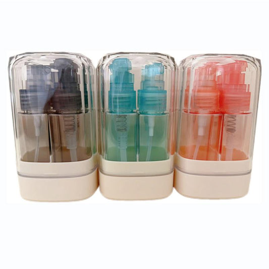 2 Pieces of 5-In-1 Camping Portable Dispenser Bottle, Travel Portable Dispenser Bottle, Spray Bottle Set, Portable Cosmetic Dispensing Storage Bottle Smokeless Stainless Sturdy Trekking Poles for Hiking