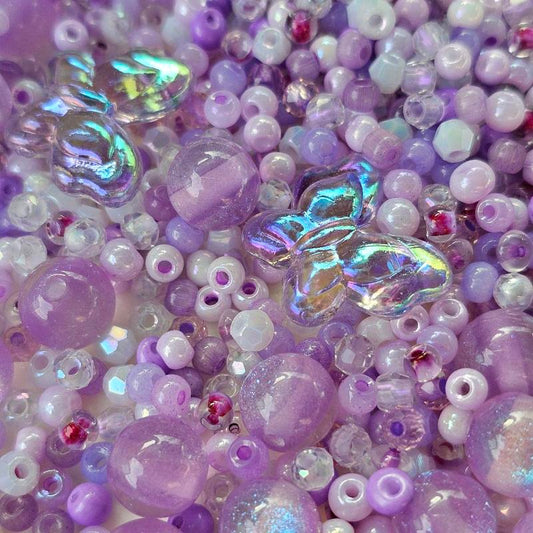 Seed Bead Mixes for DIY Jewelry - Assorted Beads in Assorted Colors, Including Purple and Translucent Shades 2Oz