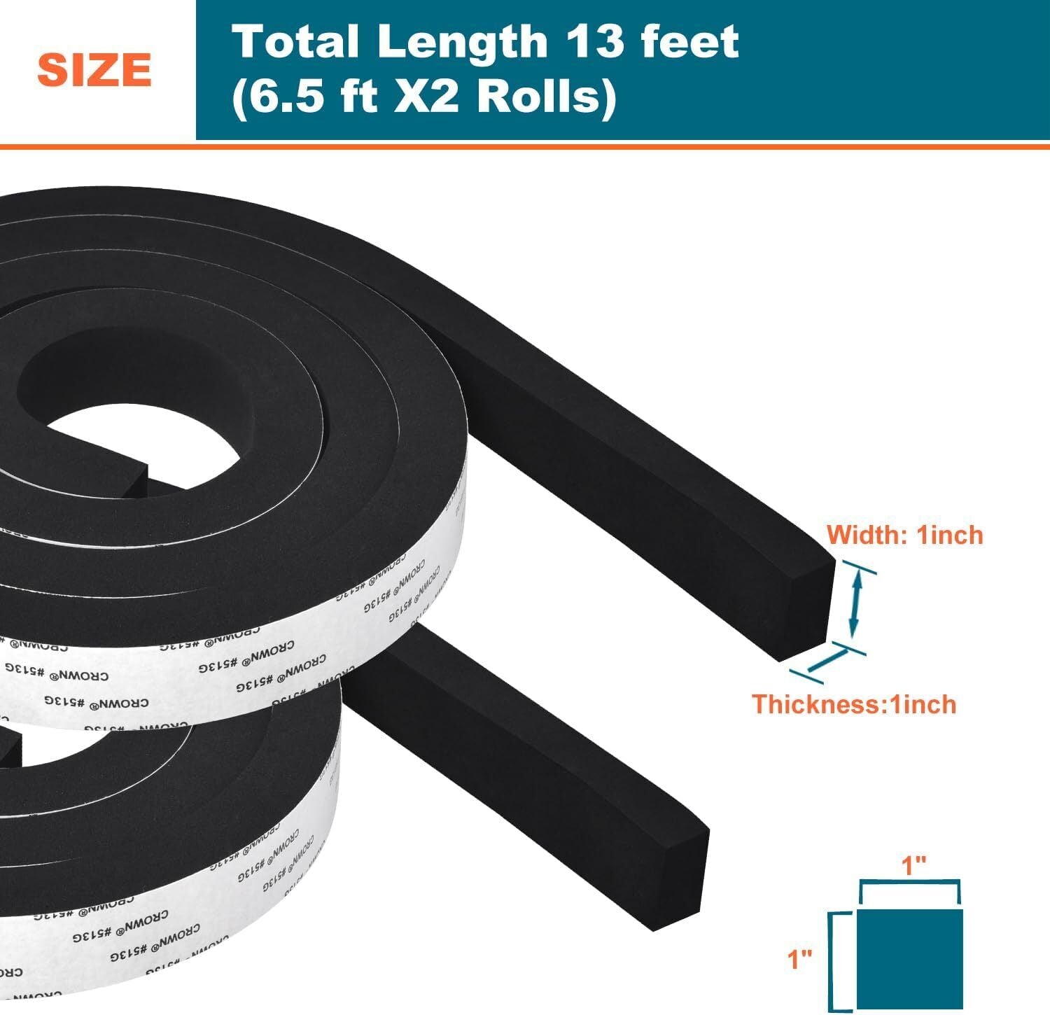 Weather Stripping Door Seal - Adhesive Foam Tape for Soundproofing and Weatherproofing