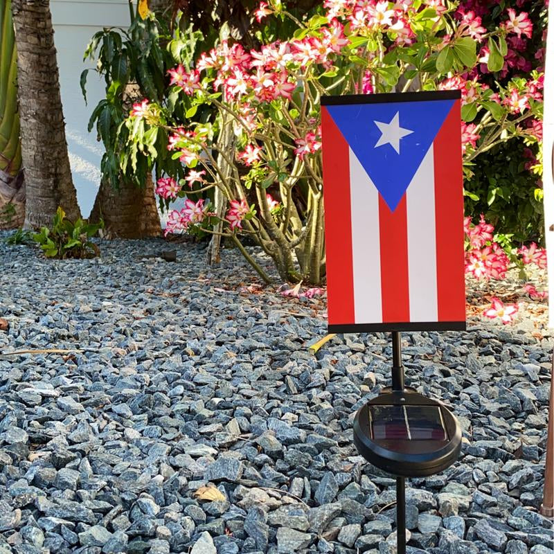 Puerto Rico Flag - El Pito De Coqui Echo Essence Flag Solar Garden Novelty Yard Sign Weather Resistant
