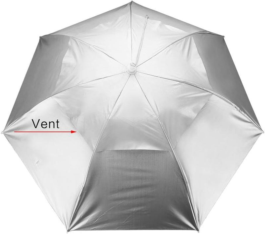 Head Umbrella Hat, Random Colours Compact Folding Hands Free Hat Umbrella for Adults Rain Sun Protection Gardening Fishing Hiking Beach Costume, 36 Inch Nature Cover