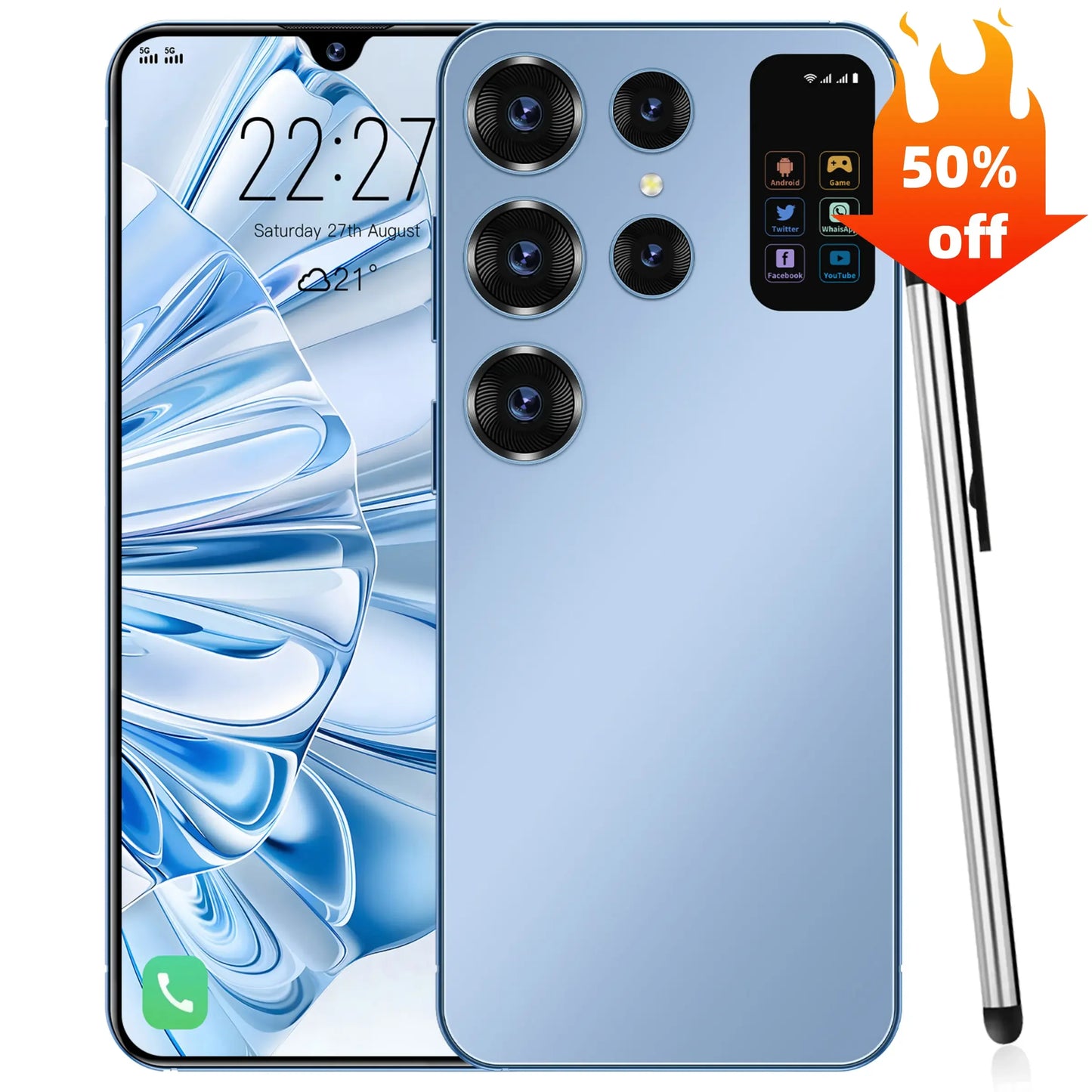 Shipping S25 Ultra Phone 16Gb+512Gb 32MP+64MP Face Unlock Full Display Android Cell Phone 6.7 Inch Smart Mobile Phone