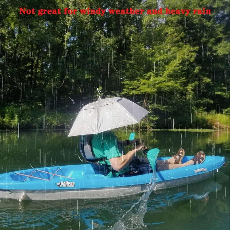 Head Umbrella Hat, Random Colours Compact Folding Hands Free Hat Umbrella for Adults Rain Sun Protection Gardening Fishing Hiking Beach Costume, 36 Inch Nature Cover